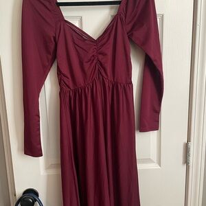 ASOS Deep Red Long Sleeve Dress MATERNITY